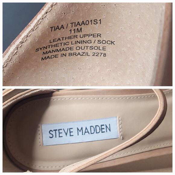 Steve Madden Tiaa Sz 11 Camel Nubuck Leather Chunky Comfy Cute Block Heels NWB - Picture 8 of 9